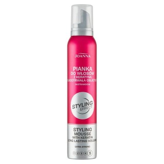 Joanna Styling Effect pianka do włosów z keratyną Długotrwała objętość - ekstramocna 150 ml