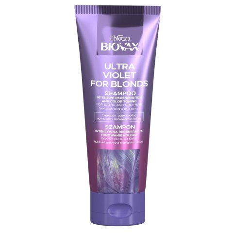 L'Biotica Biovax Ultra Violet for Blonds szampon intensywna regeneracja i Tonowanie Koloru do włosów blond i siwych 200 ml