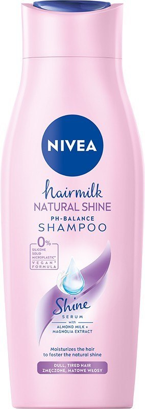Nivea Hairmilk Mleczny szampon do włosów matowych i zmęczonych Natural Shine 400 ml