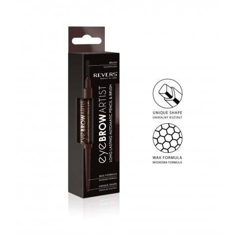 Revers Kredka Automatyczna do Brwi Eye Brow Artist ze Szczoteczką - Ciemny Brąz 1 szt