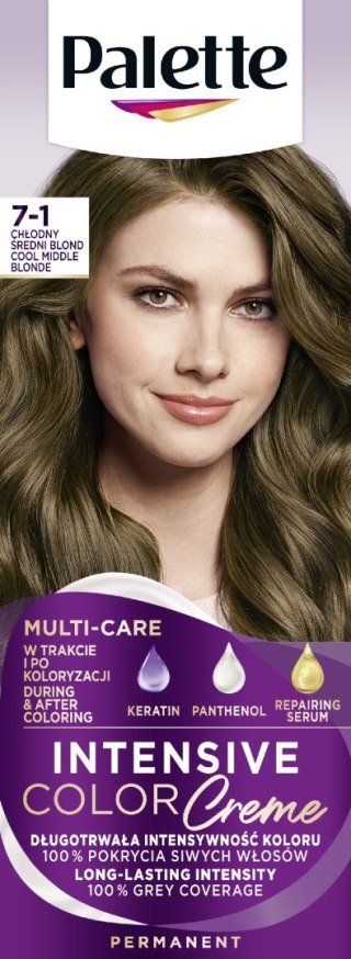 Palette Intensive Color Creme Multi Care krem koloryzujący nr 7-1 - chłodny średni blond 1 op.