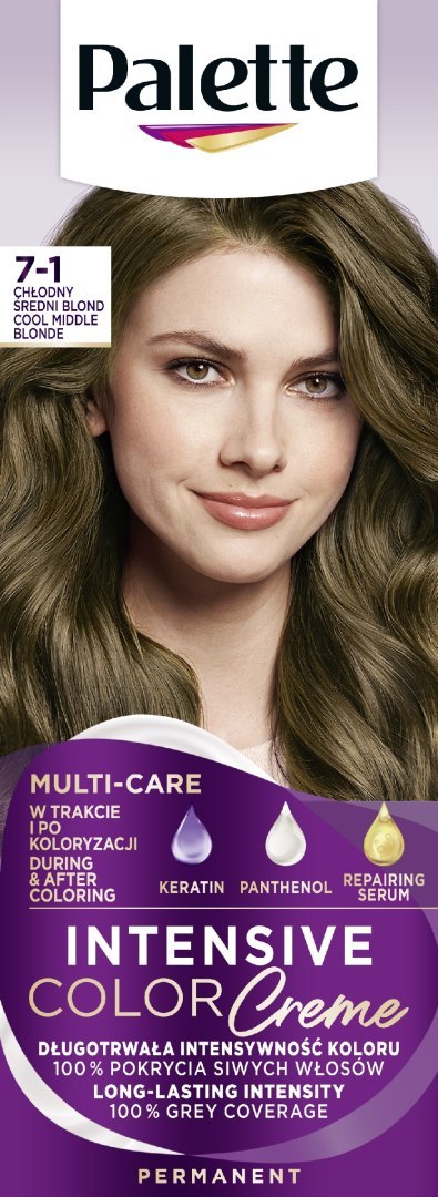 Palette Intensive Color Creme Multi Care krem koloryzujący nr 7-1 - chłodny średni blond 1 op.