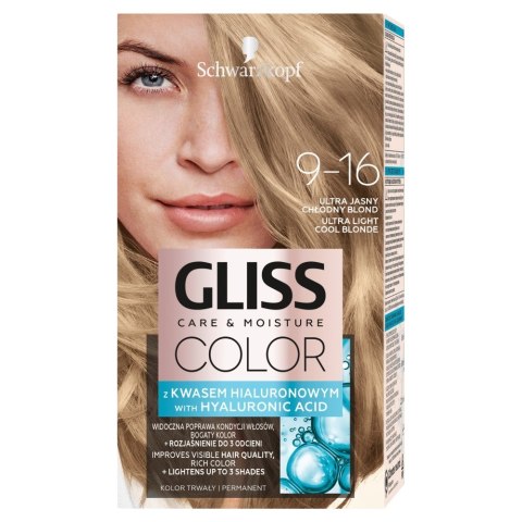 Schwarzkopf Gliss Color Care & Moisture farba do włosów 9-16 ultra jasny chłodny blond 1op.