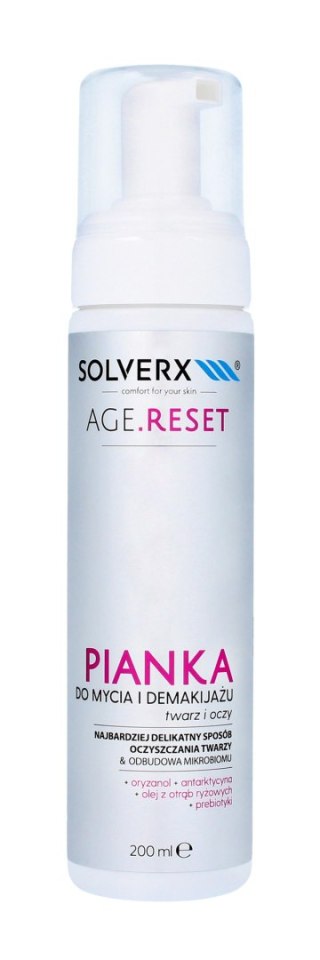 Solverx Age.Reset pianka do mycia i demakijażu twarzy i oczu 200 ml