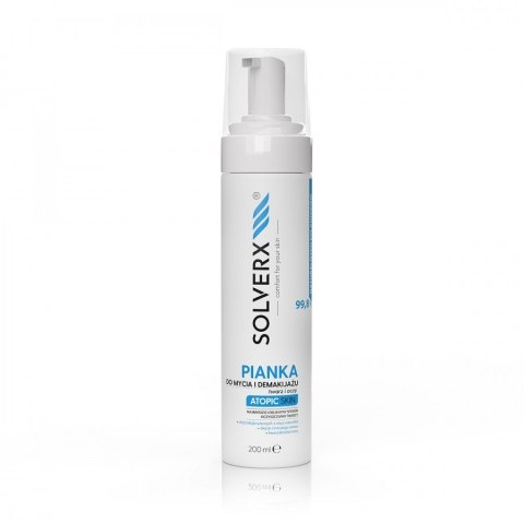 Solverx Atopic Skin pianka do mycia i demakijażu twarzy i oczu 200 ml