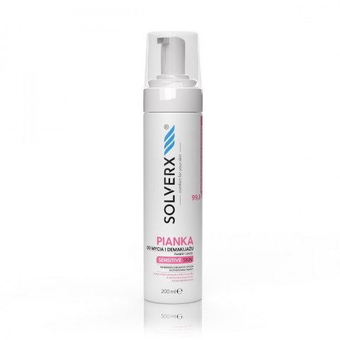 Solverx Sensitive Skin pianka do mycia i demakijażu twarzy i oczu do cery wrażliwej 200 ml