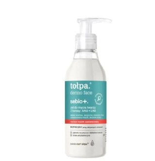 Tołpa Dermo Face Sebio+. żel do mycia twarzy - 2 kwasy AHA+LHA 195 ml
