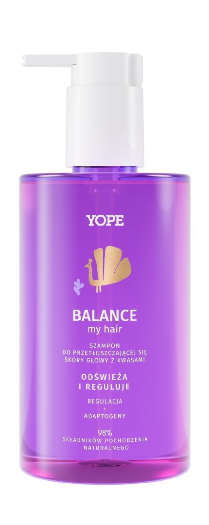Yope Balance szampon do przetłuszczającej się skóry głowy z kwasami 300 ml
