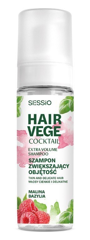 Chantal Sessio Hair Vege szampon w piance zwiększający objętość włosów - Malina i Bazylia 175 g