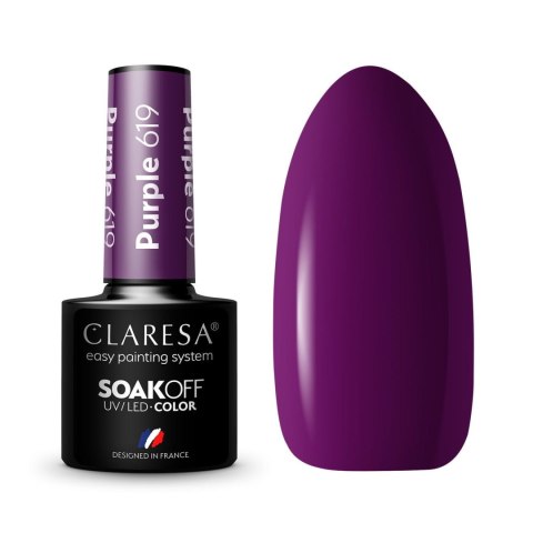 Claresa lakier hybrydowy Purple nr 619 5 g