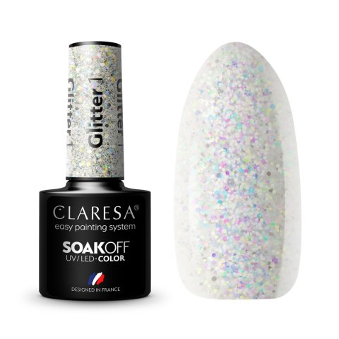 Claresa lakier hybrydowy do paznokci GLITTER - 1 5 g