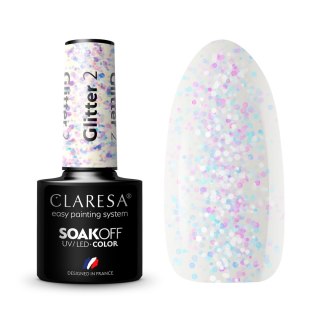 Claresa lakier hybrydowy do paznokci GLITTER - 2 5 g