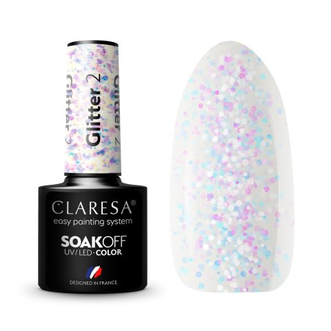 Claresa lakier hybrydowy do paznokci GLITTER - 2 5 g