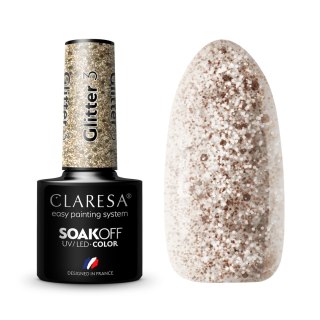 Claresa lakier hybrydowy do paznokci GLITTER - 3 5 g