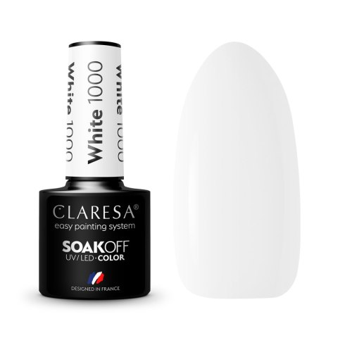 Claresa lakier hybrydowy do paznokci WHITE 1000 5 g