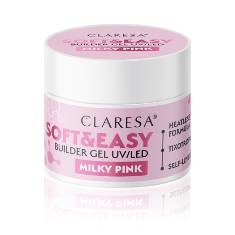 Claresa Soft&Easy żel budujący do paznokci Milky Pink 12 g