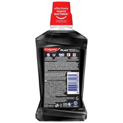 Colgate Plax płyn do płukania jamy ustnej White & Charcoal 500 ml
