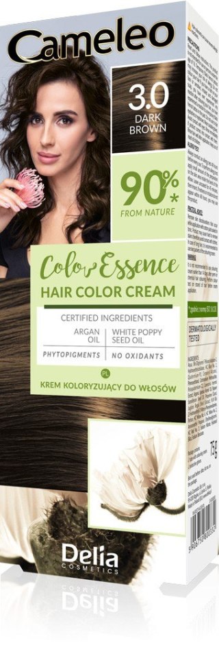 Delia Cosmetics CAMELEO Color Essence krem koloryzujący nr 3.0 - dark brown
