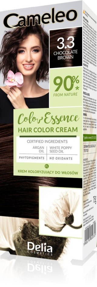 Delia Cosmetics CAMELEO Color Essence krem koloryzujący nr 3.3 - chocolate brown