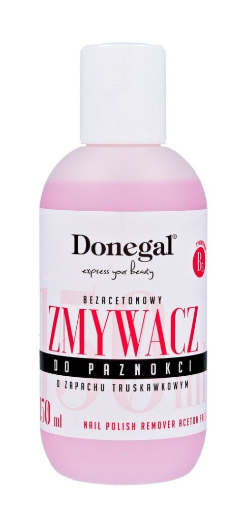 Donegal zmywacz do paznokci bezacetonowy z witaminą F truskawkowy (9684) 150 ml