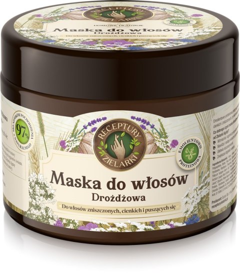 Receptury Zielarki Domowe Tradycje maska drożdżowa do włosów zniszczonych, cienkich i puszących się 300 ml