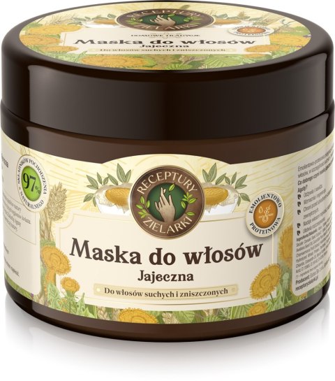 Receptury Zielarki Domowe Tradycje maska jajeczna do włosów suchych i zniszczonych 300 ml