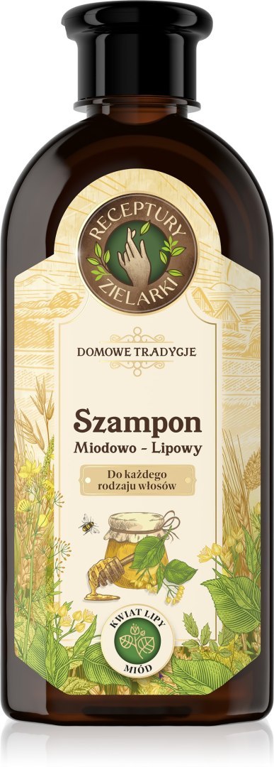 Receptury Zielarki Domowe Tradycje szampon miodowo-lipowy do każdego rodzaju włosów 350 ml