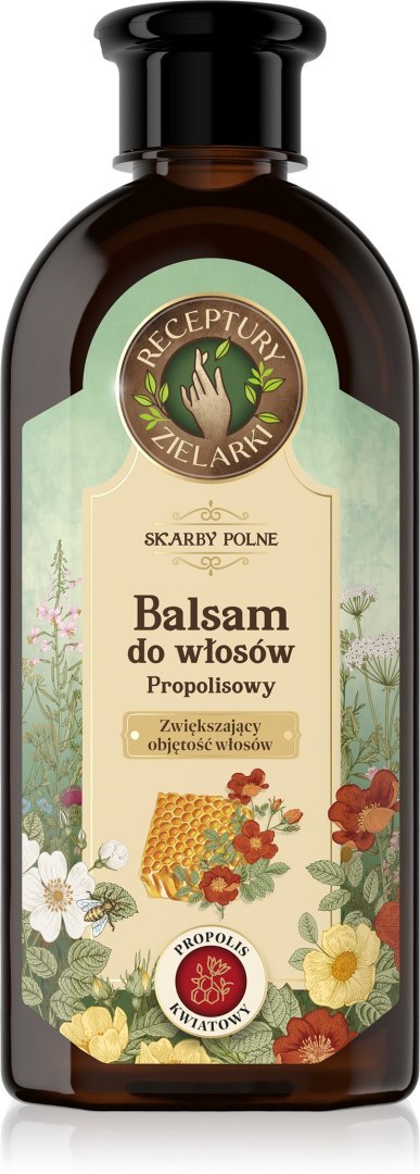 Receptury Zielarki Skarby Polne balsam z propolisem kwiatowym zwiększający objętość włosów 350 ml