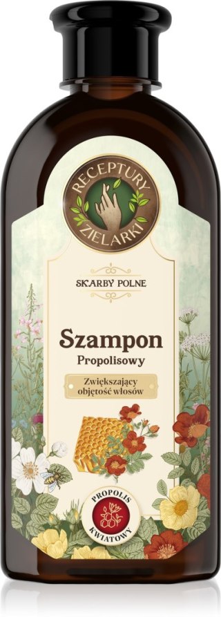 Receptury Zielarki Skarby Polne szampon z propolisem kwiatowym zwiększający objętość włosów 350 ml