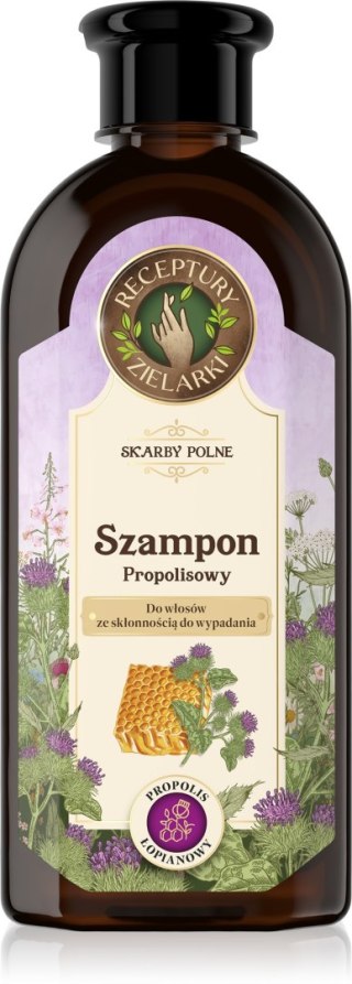 Receptury Zielarki Skarby Polne szampon z propolisem łopianowym do włosów wypadających 350 ml