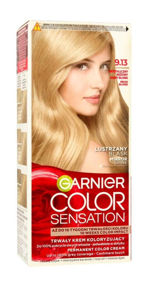 Garnier Color Sensation krem koloryzujący 9.13 Cristal Blond- Krystaliczny Beżowy Jasny Blond 1 op.