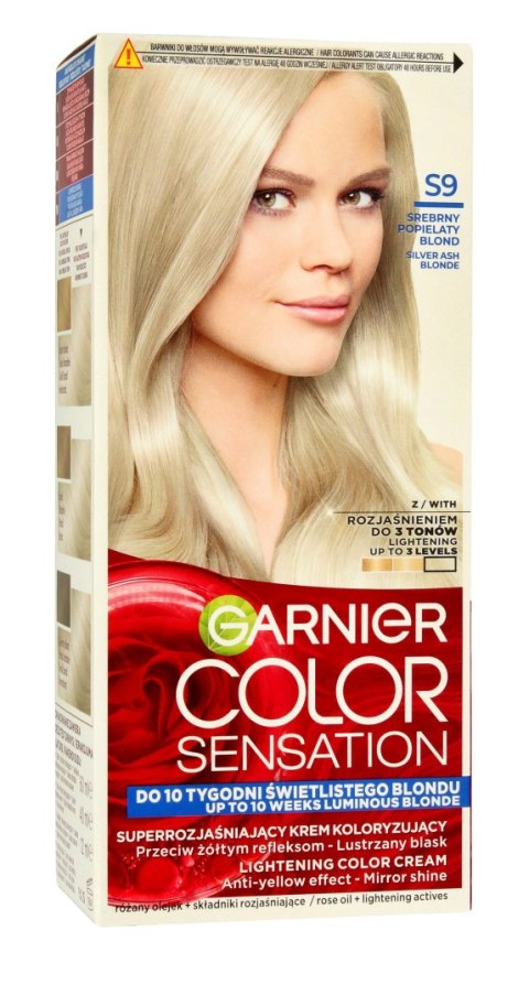 Garnier Color Sensation krem koloryzujący S9 Silver Ash Blonde - Srebrny Platynowy Blond 1 op.