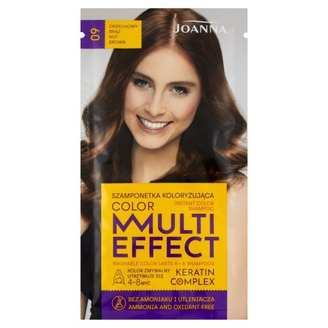 Joanna Multi Effect Color szamponetka koloryzująca nr 09 orzechowy brąz 35 g