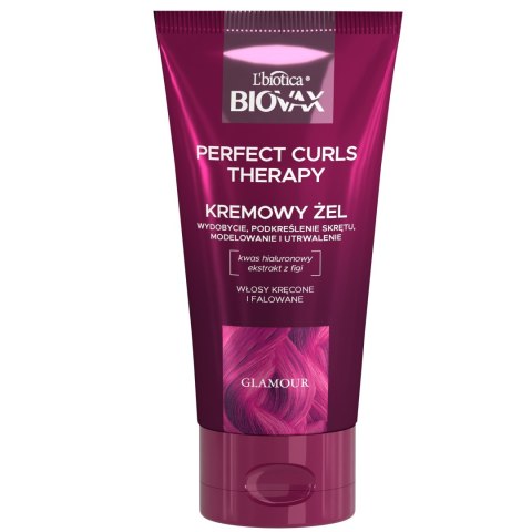 L'Biotica Biovax Glamour Kremowy żel Perfect Curls Therapy - do włosów kręconych i falowanych 150 ml