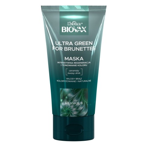 LBIOTICA / BIOVAX L`BIOTICA Biovax Glamour Maska Ultra Green For Brunettes - do włosów brązowych(naturalnych i farbowanych) 150ml