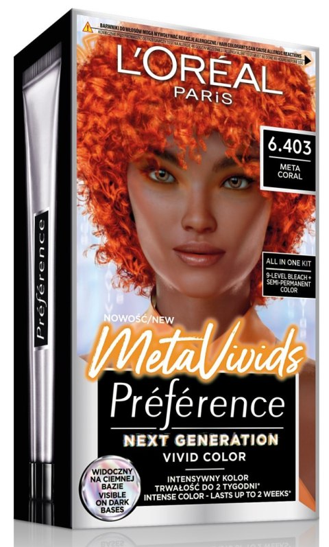 L'Oréal Paris PREFERENCE Metavivids farba do włosów 6.403 CORAL