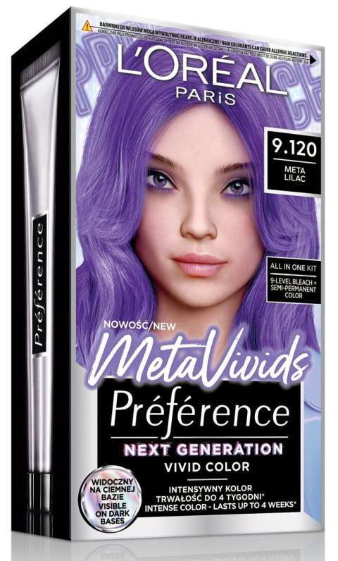 L'Oréal Paris PREFERENCE Metavivids farba do włosów 9.120 LILAC