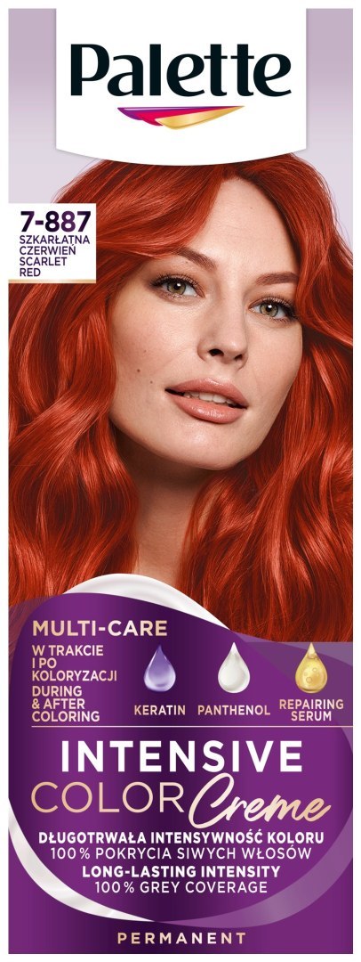 Palette Intensive Color Creme krem koloryzujący nr 7-887 (RV6) - szkarłatna czerwień 1 op.