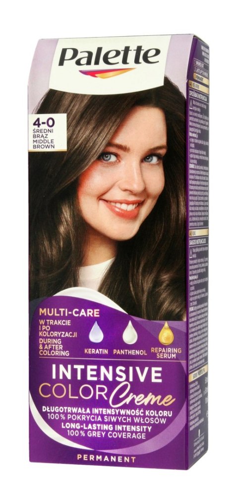 Palette Intensive Color Creme Multi Care krem koloryzujący nr 4-0 (N3) - średni brąz 1 op.