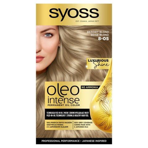 Syoss Oleo Intense farba do włosów Permanent Oil Color nr 8-05 Beżowy Blond 1 op.