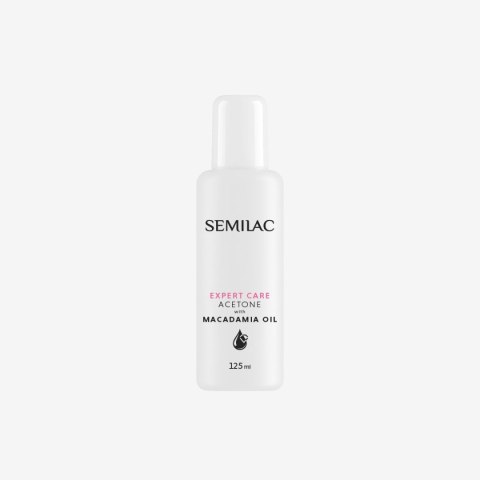 Semilac Acetone Expert Care zmywacz do lakieru hybrydowego z olejkiem Makadamia 125 ml