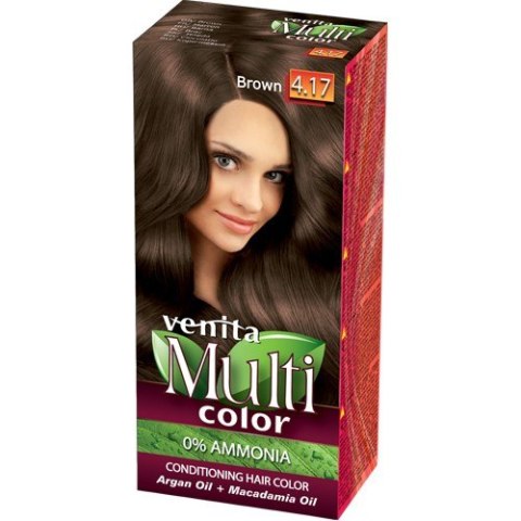 Venita farba do włosów bez amoniaku Multi Color - 4.17 Brown 1 op.