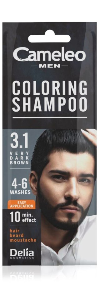 Delia CAMELEO MEN Coloring Shampoo szampon koloryzujący 3.1 Bardzo Ciemny Brąz 15 ml