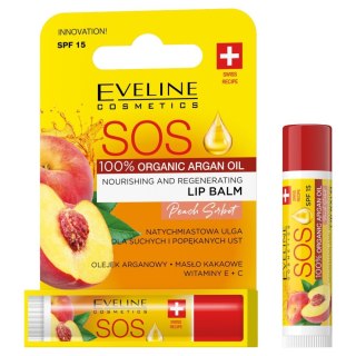 Eveline SOS Lip Balm Balsam do Ust Odżywczo-Regenerujący Peach Sorbet