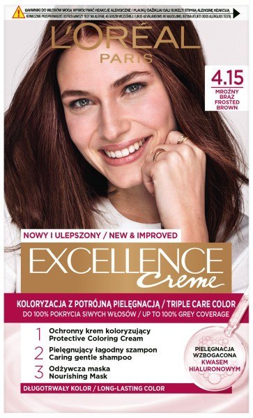 L'Oréal Paris Excellence Creme farba do włosów 4.15 Mroźny Brąz
