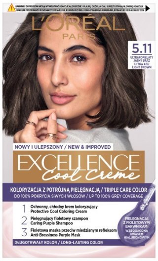 L'Oréal Paris Excellence Creme farba do włosów 5.11 Ultrapopielaty jasny brąz