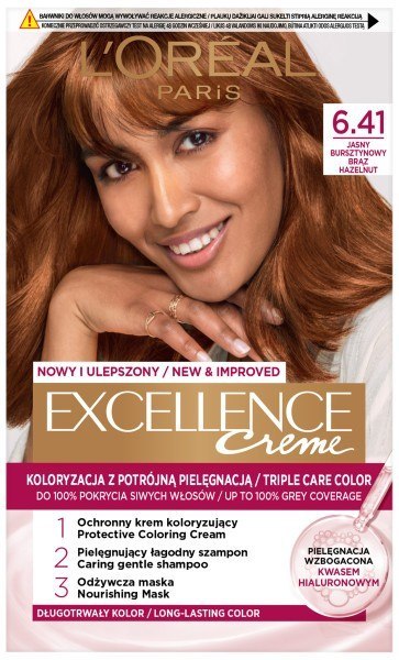 L'Oréal Paris Excellence Creme farba do włosów 6.41 Jasny bursztynowy brąz