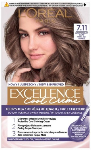 L'Oréal Paris Excellence Creme farba do włosów 7.11 Ultrapopielaty blond