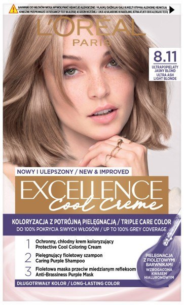 L'Oréal Paris Excellence Creme farba do włosów 8.11 Ultrapopielaty jasny blond