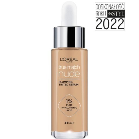 Maybelline L'Oreal True Match Nude Serum w Podkładzie Wyrównujące Koloryt 2-3 Light 30 ml